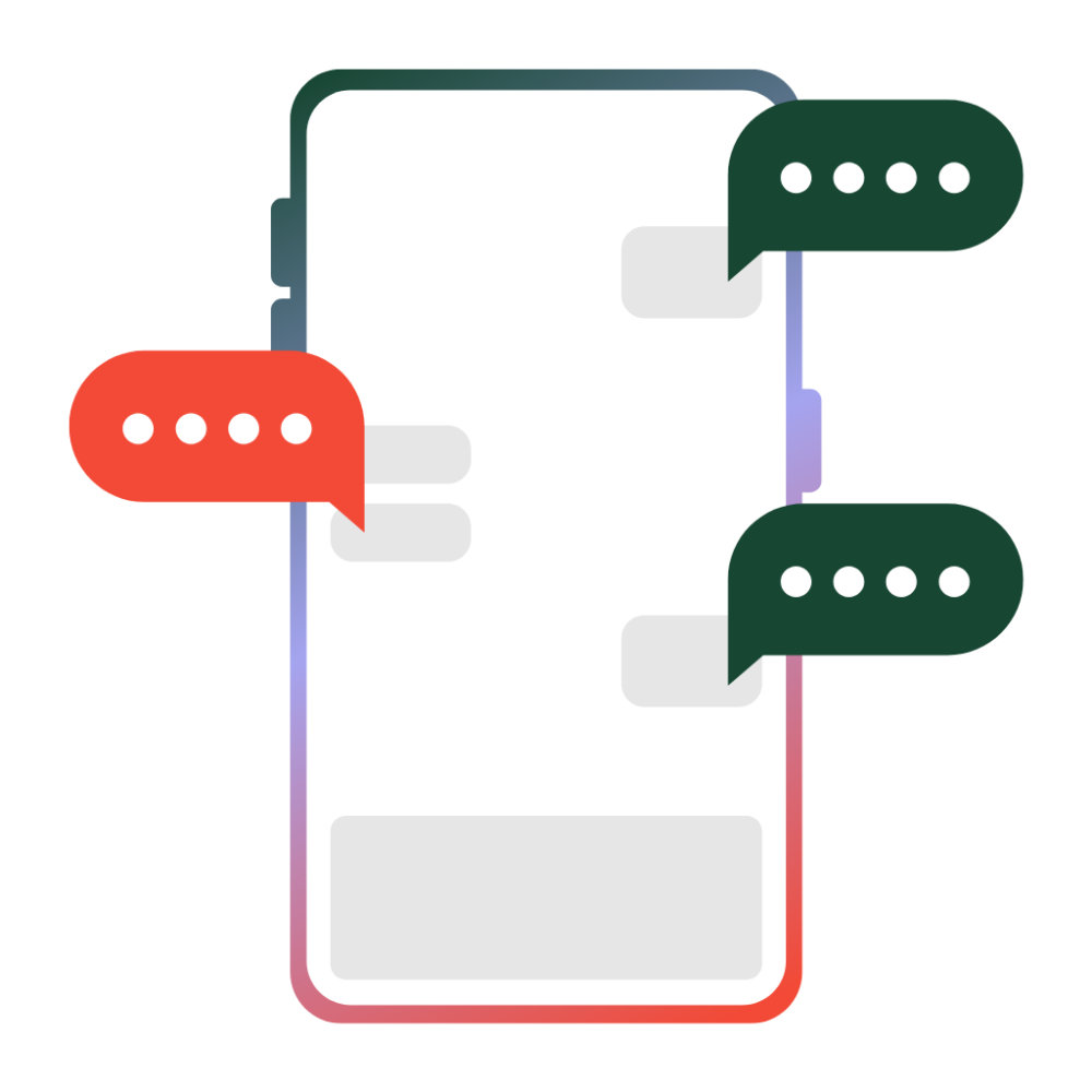 Green Minimalist Q&A Phone Chatting Instagram Story (1024 X 1024 Px)